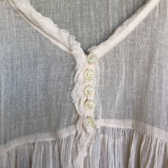 Denim & Supply Ralph Lauren Top Women XS Gauze Babydoll Boho Peasant Americana - Picture 5 of 14